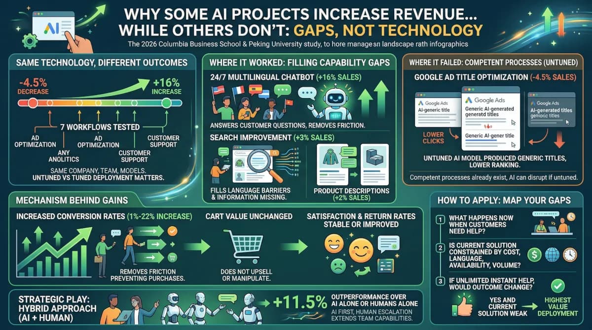Why do some AI projects increase revenue while others don't?